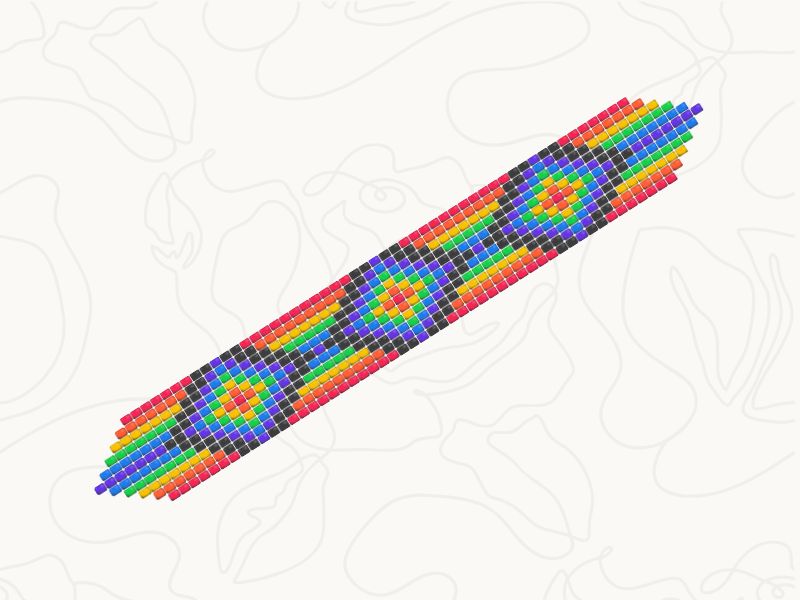 Rainbow Diamonds beading pattern thumbnail